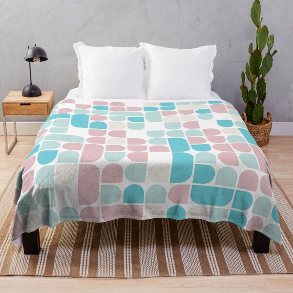 Item preview, Geometric elements in repeated asymmetrical pattern in pastel color palette designed and sold by acidmit.