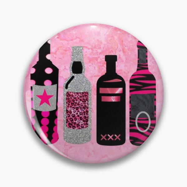 Item preview, hot pink and black alc bottles designed and sold by Julia Santos.