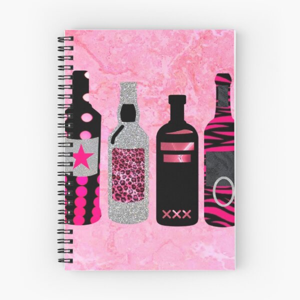 Item preview, hot pink and black alc bottles designed and sold by Julia Santos.