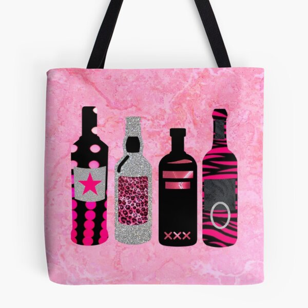 Item preview, hot pink and black alc bottles designed and sold by Julia Santos.