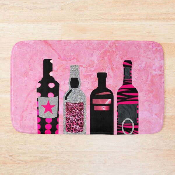 Item preview, hot pink and black alc bottles designed and sold by Julia Santos.