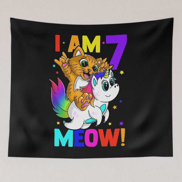 Item preview, I am 7 meow!  designed and sold by mermaidselina.