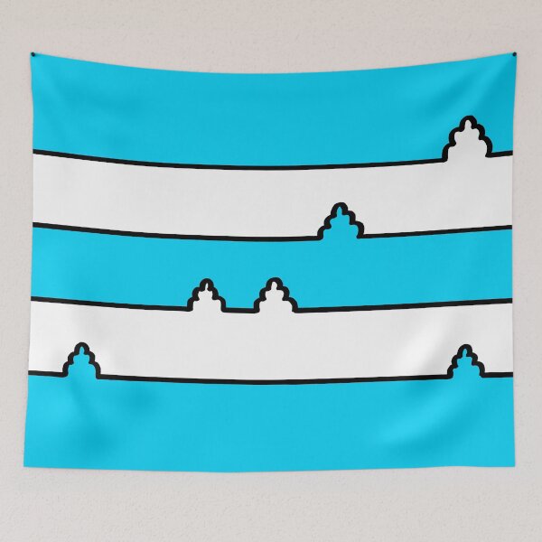 Item preview, Black and White Minimal Landscape on Light Blue Board designed and sold by Istvan Ocztos.