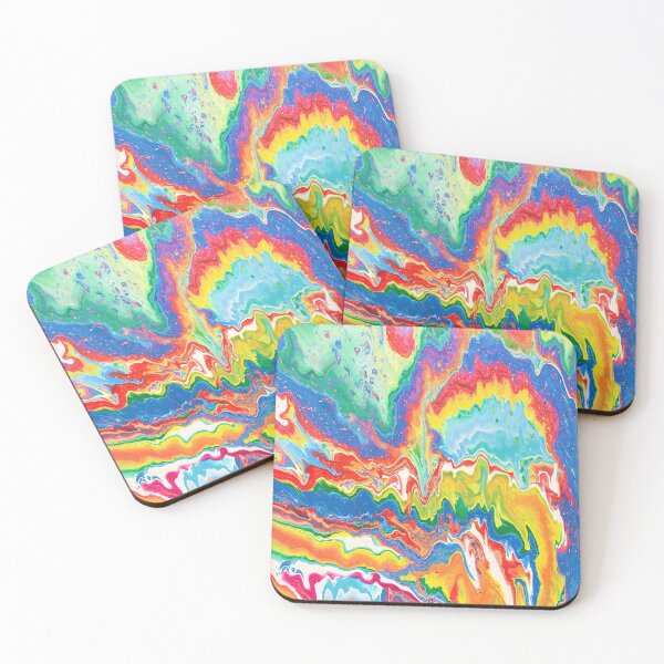 Item preview, Rainbow Fest acrylic abstract painting designed and sold by Color Splash Gallery.
