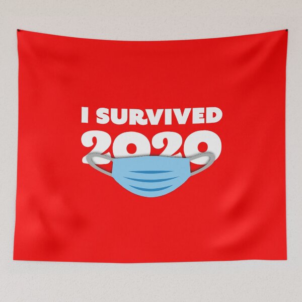 Item preview, I survived 2020 - Quarantine 2020, Face mask, Pandemic Survivor, blue face mask designed and sold by ApparelEveryday.