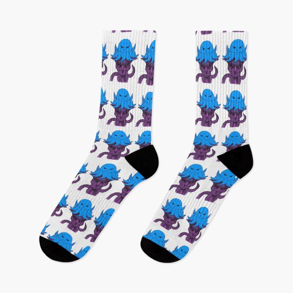 Artikelvorschau, Kopie der lila Katze mit blauem Oktopus schlecht gelauntem weißem Hintergrund entworfen und verkauft von ZeroXIII.