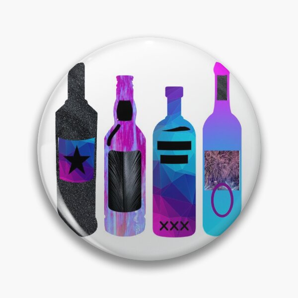Item preview, blue and purple alc bottles designed and sold by Julia Santos.