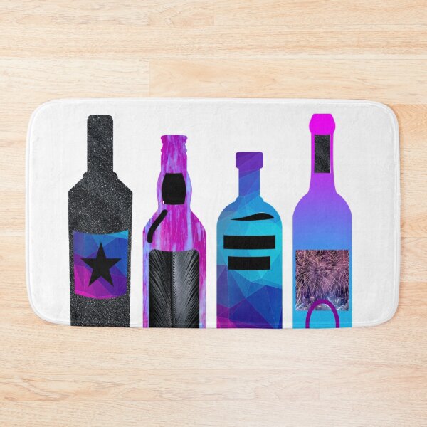 Item preview, blue and purple alc bottles designed and sold by Julia Santos.