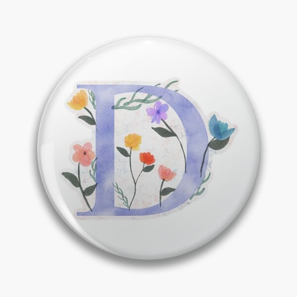 Item preview, D with Watercolor Flowers designed and sold by Em0523.