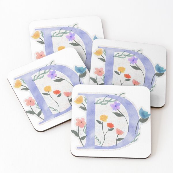 Item preview, D with Watercolor Flowers designed and sold by Em0523.