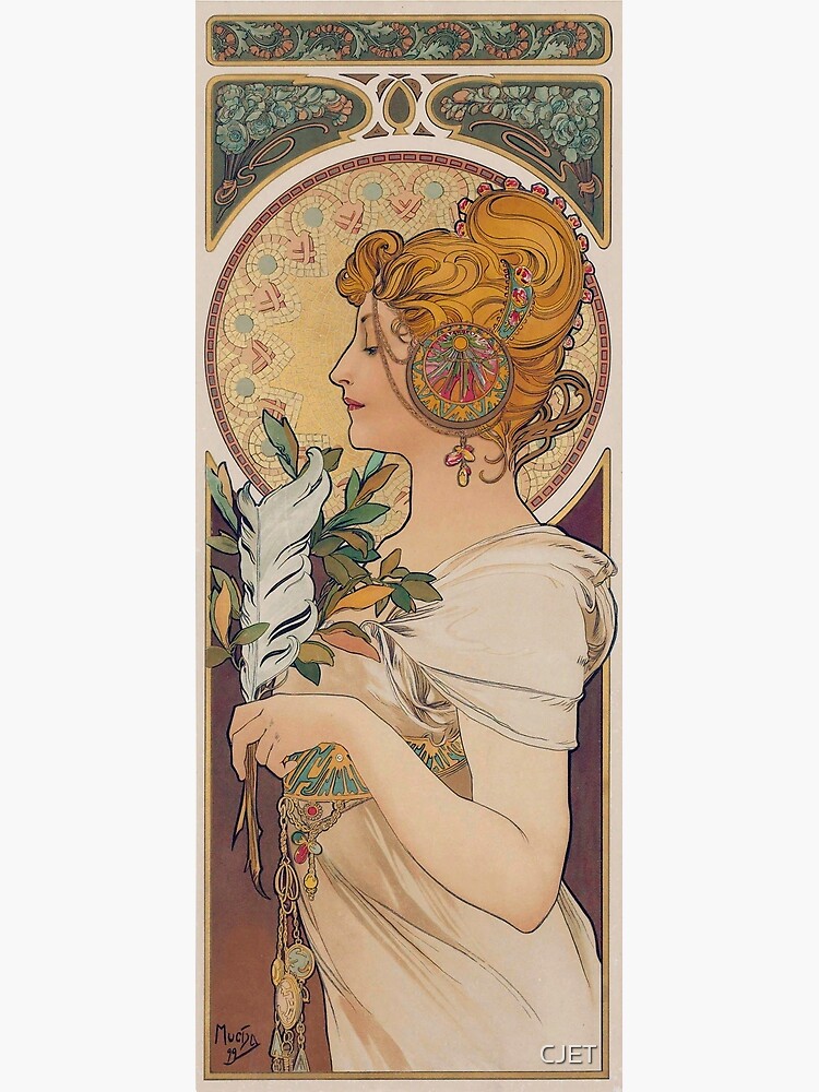 La Plume - Alphonse Mucha - 1899 Premium Matte Vertical Poster sold by ...