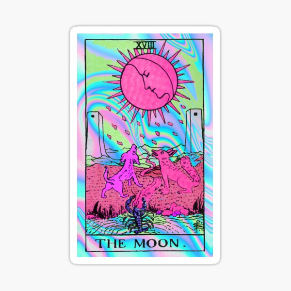 The Moon Holographic Tarot card Sticker
