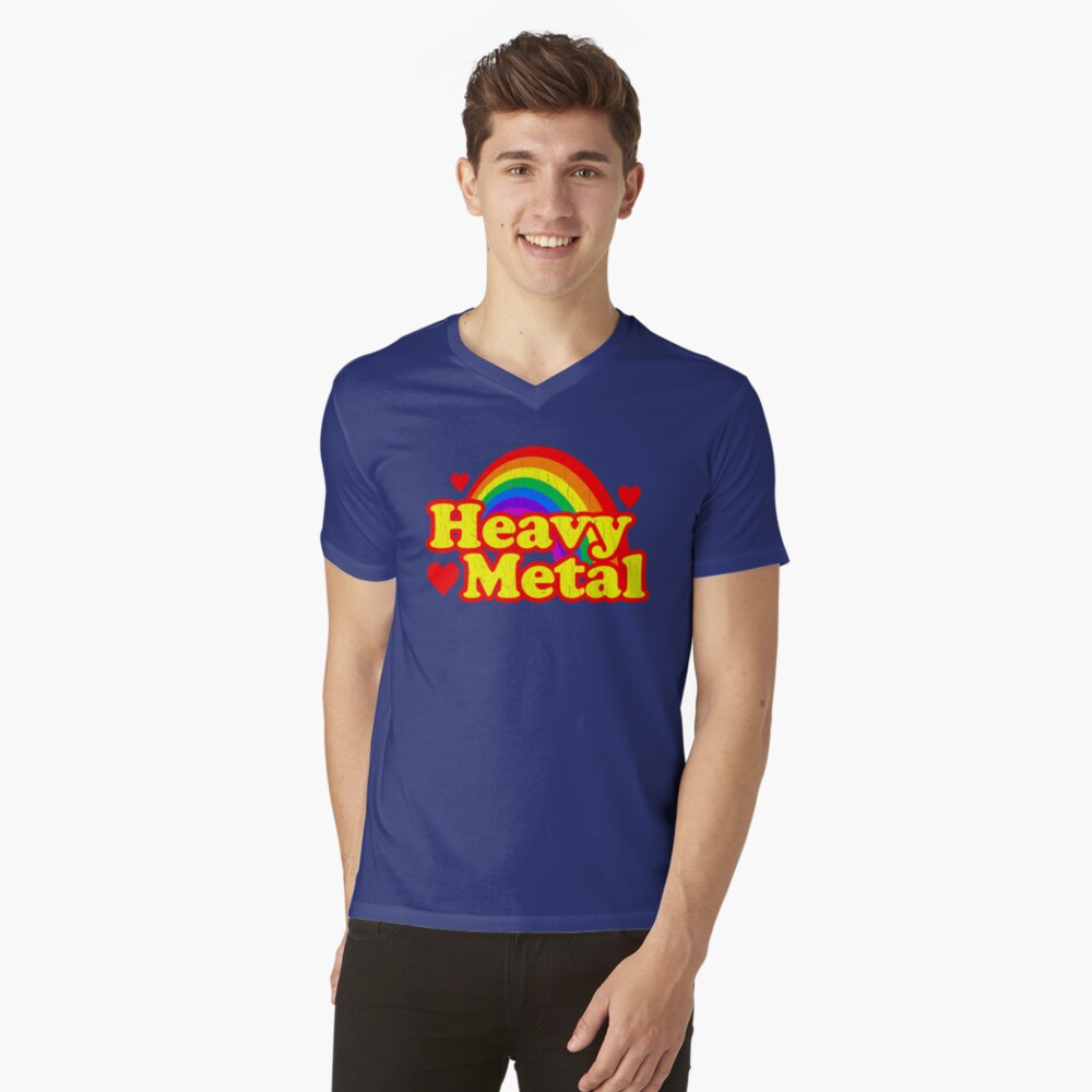 Funny Heavy Metal Rainbow V-Neck T-Shirt