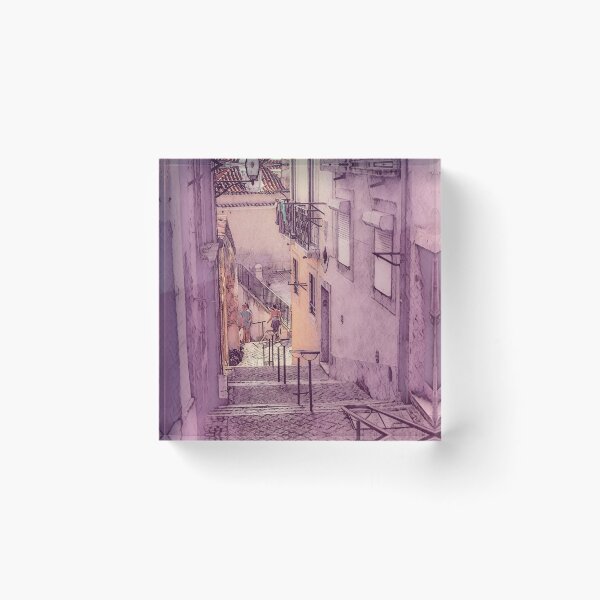 Item preview, Lisboa Alfama Street in Pink Illustration designed and sold by SofiaAlves.