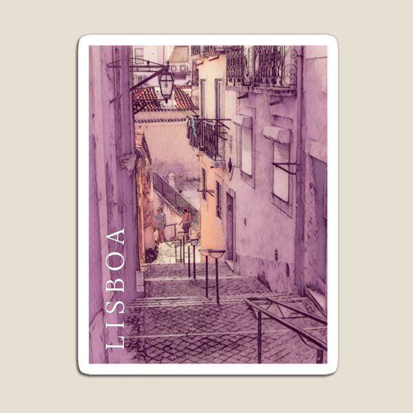 Item preview, Lisboa Alfama Street in Pink Illustration designed and sold by SofiaAlves.