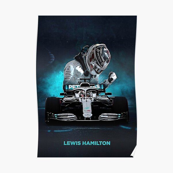 LEWIS HAMILTON FORMULA 1 PHOTO PRINT ON WOOD FRAMED CANVAS WALL ART