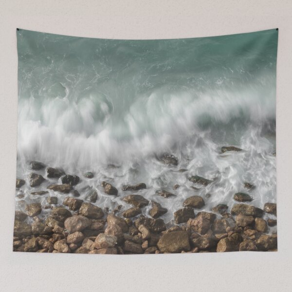 Item preview, sea waves and rocks at sea shore designed and sold by Dinashop.