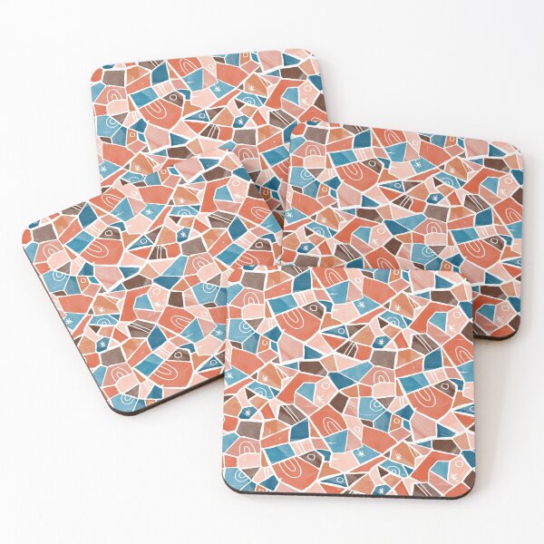 Item preview, Orange and Blue Solid Shapes designed and sold by Carolina Diaz.