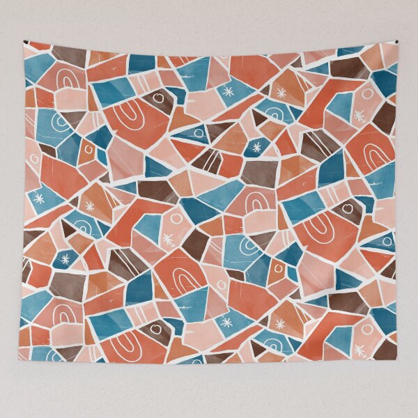 Item preview, Orange and Blue Solid Shapes designed and sold by Carolina Diaz.