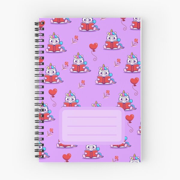 Item preview, Unicorn Pattern Spiral Book with Name Slip (Unicorn Pattern Spiral Notebook with Name Slip) designed and sold by Mushrankhan.