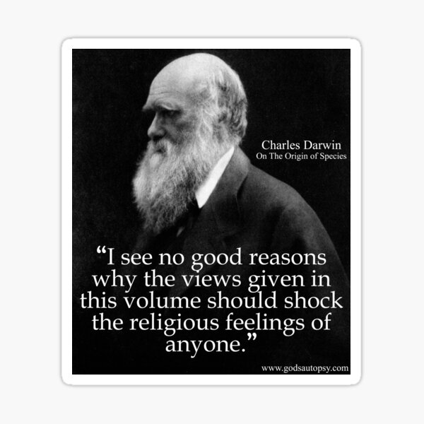 Charles Darwin OOS religious feelings quote 2 Sticker
