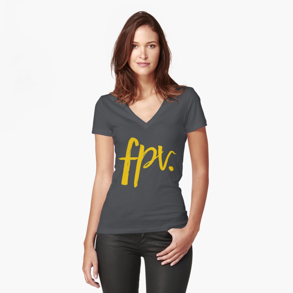 Item preview, Fitted V-Neck T-Shirt designed and sold by funpix-shop.