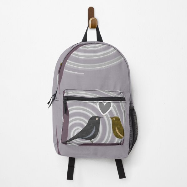 Item preview, Love is in the air with this beautiful pair of simple valentine love birds - aubergine and grey designed and sold by Caroline Laursen.