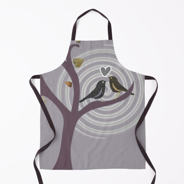 Item preview, Love is in the air with this beautiful pair of simple valentine love birds - aubergine and grey designed and sold by Caroline Laursen.