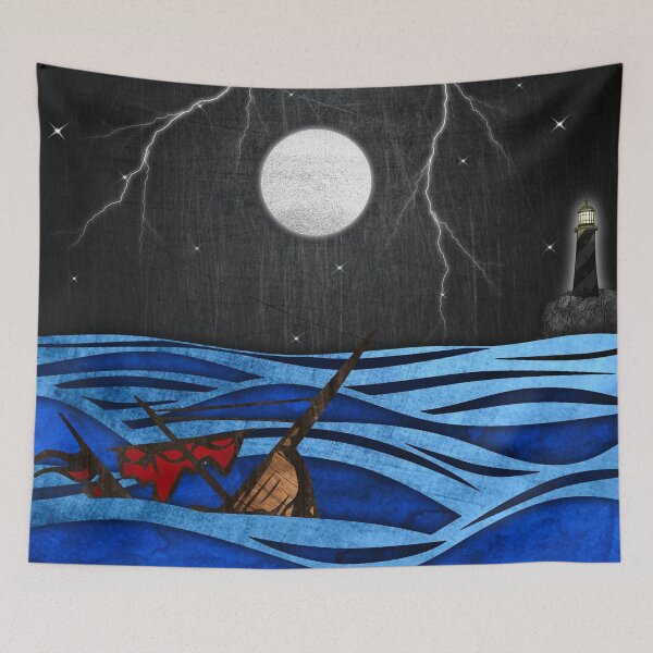 Item preview, Abstract Landscape - Ocean Shipwreck designed and sold by DoggoTankDesign.
