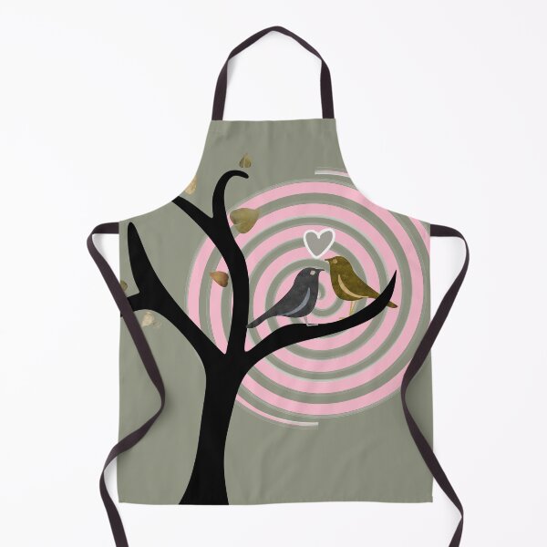 Item preview, Love is in the air with this beautiful pair of simple valentine love birds - pink and khaki green designed and sold by Caroline Laursen.