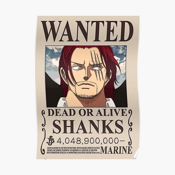 Shanks Wanted Posters Redbubble