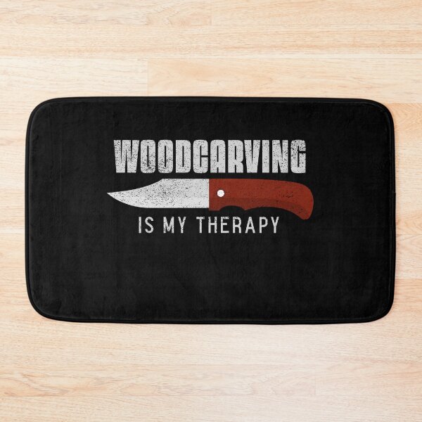 Item preview, Woodcarving is my therapy designed and sold by Hooked-Atire.
