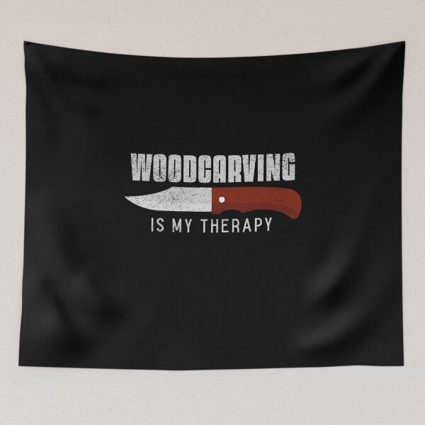 Item preview, Woodcarving is my therapy designed and sold by Hooked-Atire.