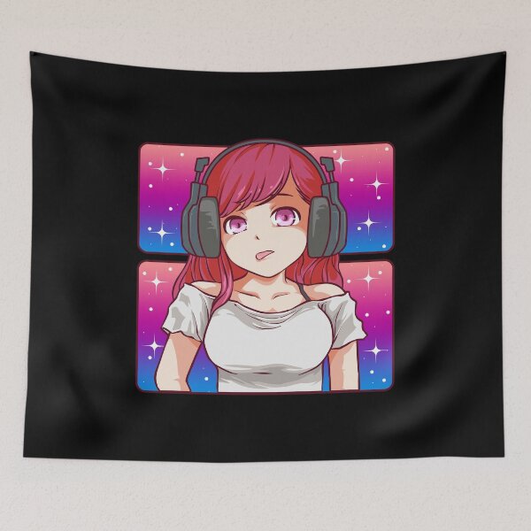 Item preview, Cute Anime Girl Headphones Punk Kawaii Manga designed and sold by perfectpresents.