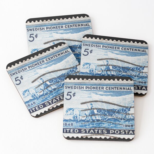 Item preview, Vintage postage stamp commemorating centennial swedish immigrants  designed and sold by Photopat.