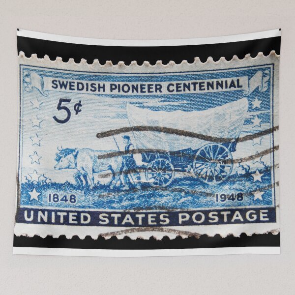 Item preview, Vintage postage stamp commemorating centennial swedish immigrants  designed and sold by Photopat.