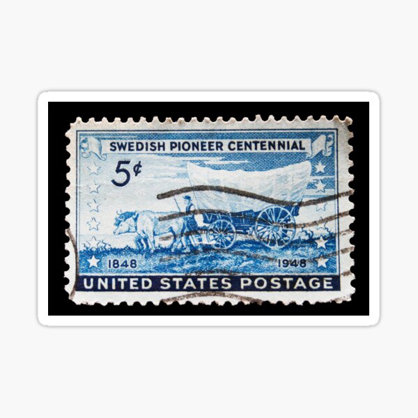 Item preview, Vintage postage stamp commemorating centennial swedish immigrants  designed and sold by Patricia Hofmeester.