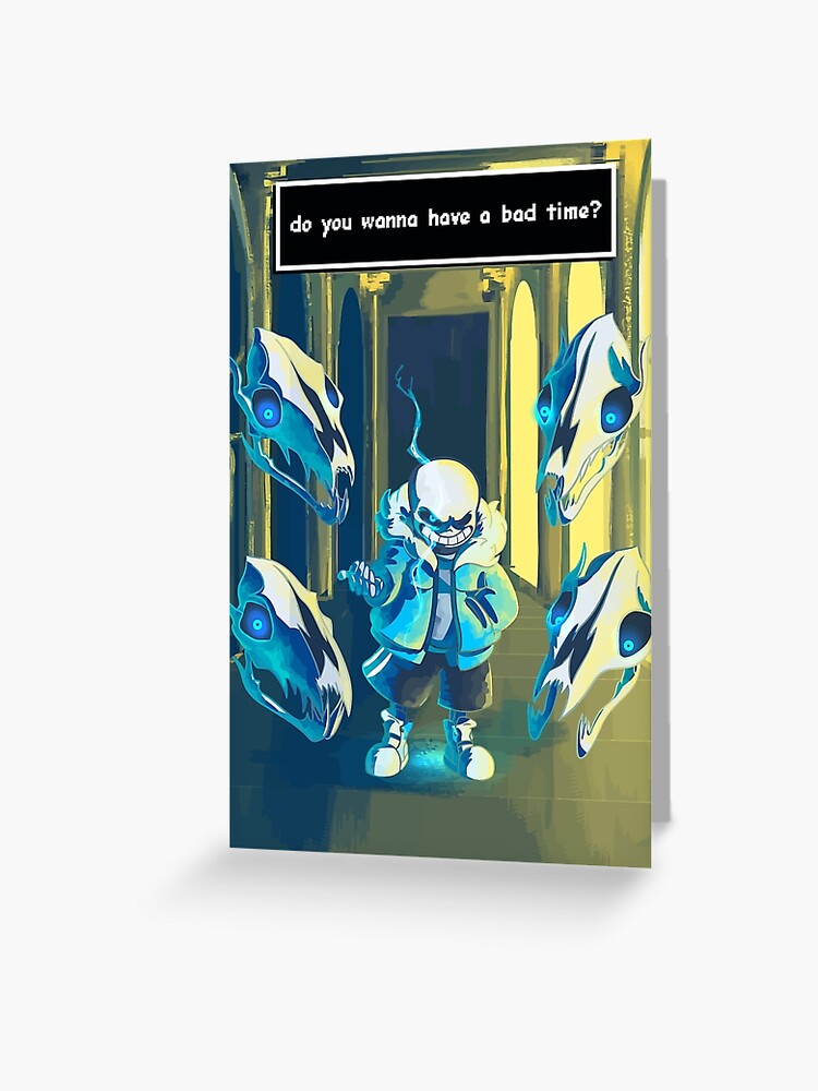 Sans Greeting Card By Biron Redbubble - sans bad time decal roblox
