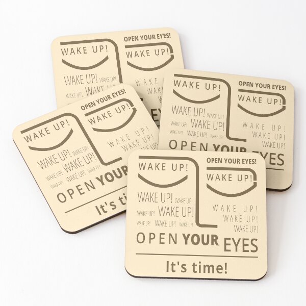 Item preview, Wake Up! Open Your Eyes! (brown) designed and sold by tuzlay.