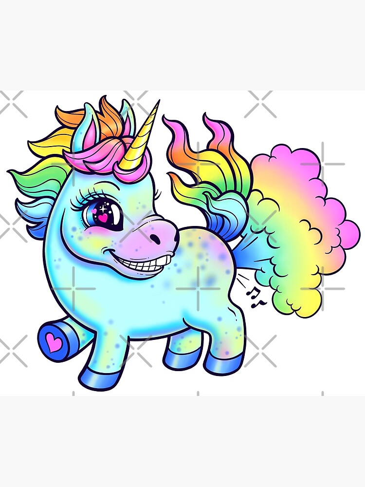 Rainbow Unicorn Fart Poster By Leslieevans2 Redbubble