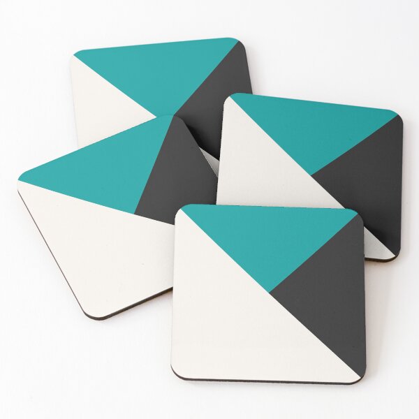 Item preview, Tricolor Geometry Turquoise Charcoal designed and sold by La Chic.
