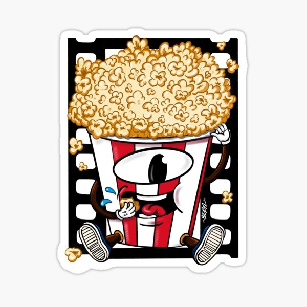 Popcorn Bucket Cartoon Sticker