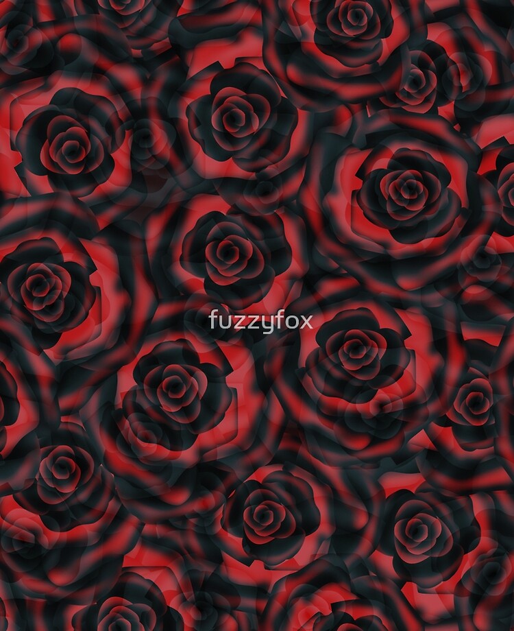 Coque et skin adhésive iPad « Motif floral sans couture noir-rouge. Rose  rouge. Rose noire », par fuzzyfox | Redbubble