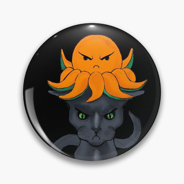 Item preview, gato gris con pulpo naranja mal humor fondo negro designed and sold by ZeroXIII.