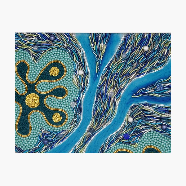Coral Reef Hand Embroidery Photographic Print