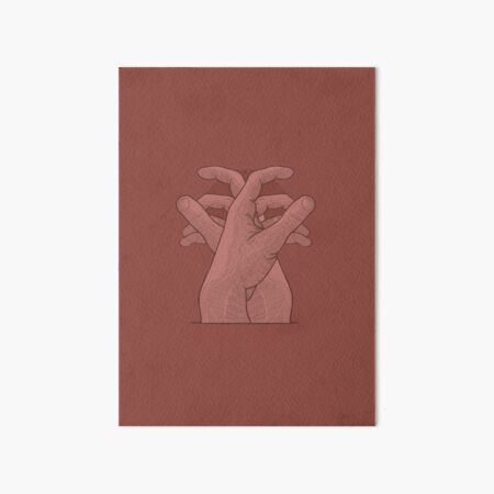 Two Detailed Hands In A Relaxing Brown Color Art Board Print