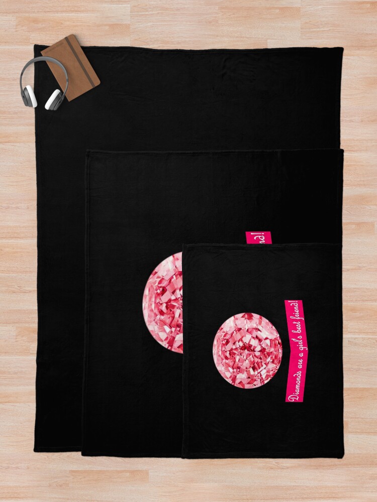 Alternate view of Quote- Diamonds are a girls best friend Throw Blanket