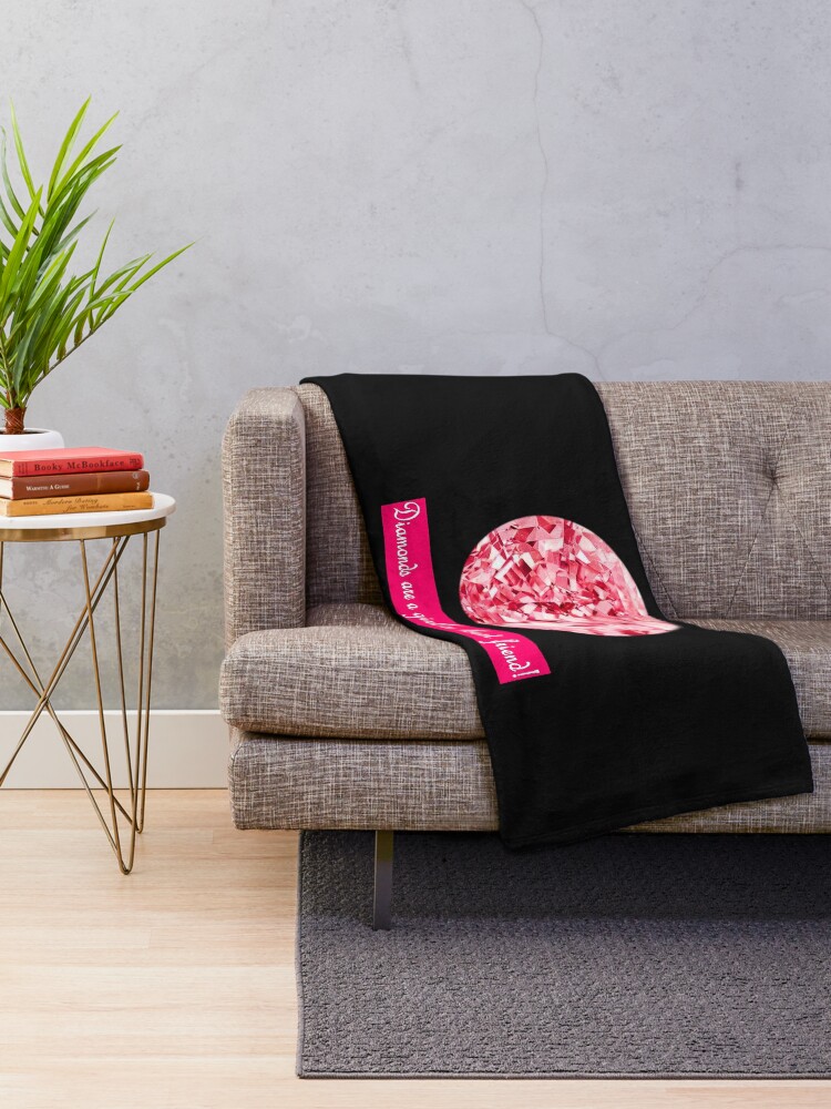 Alternate view of Quote- Diamonds are a girls best friend Throw Blanket