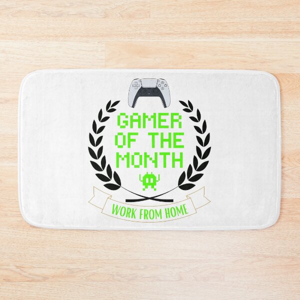 Item preview, WORK FROM HOME GAMER OF THE MONTH Funny Sarcastic Meme Design designed and sold by LevelUpMerch.