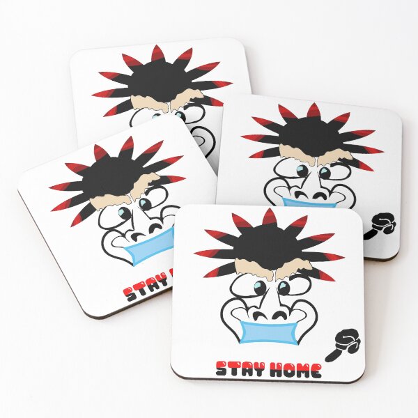Item preview, Masked character with the inscription "stay home" designed and sold by Olha Volokhova.